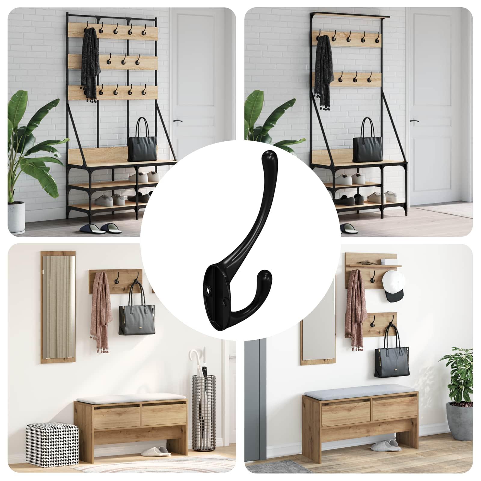 Tøjkrog 346 stk Sort 102 x 29 x 47 mm Zinklegering