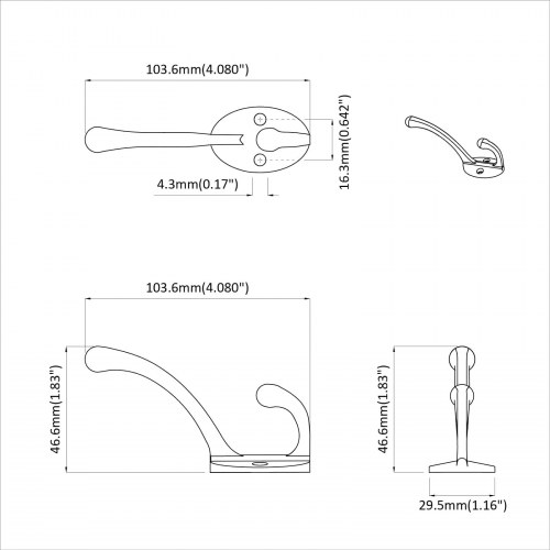 Tøjkrog 346 stk Sort 102 x 29 x 47 mm Zinklegering
