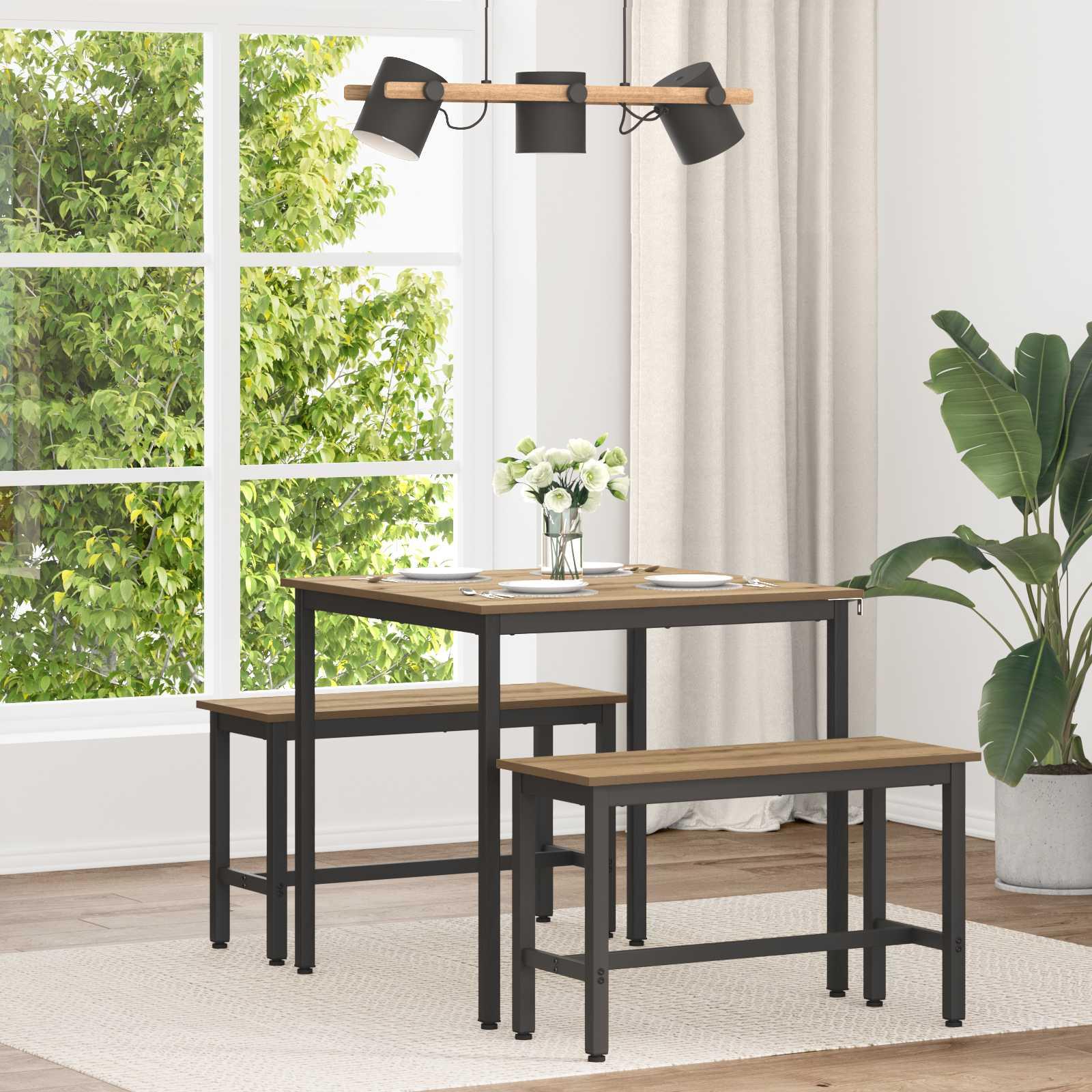vidaXL Spiseborde 80 x 80 x 75 cm Konstrueret træ Artisan-eg Firkantet