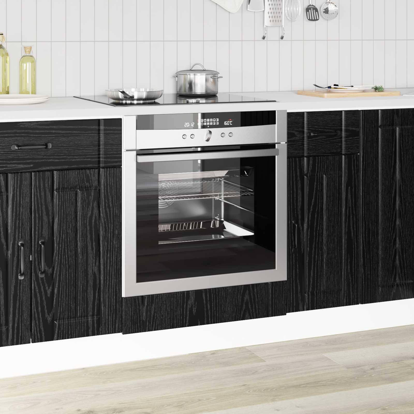 Køkkenskab Sort eg 60 x 46 x 81,5 cm Konstrueret træ