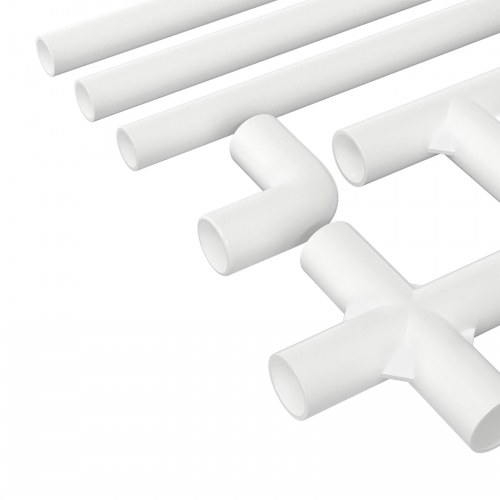 PVC rør 12 stk Hvid 12,2 x 1,8 x 500 mm Mterialpp og PE