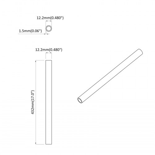 PVC rør 12 stk Hvid 12,2 x 1,8 x 500 mm Mterialpp og PE
