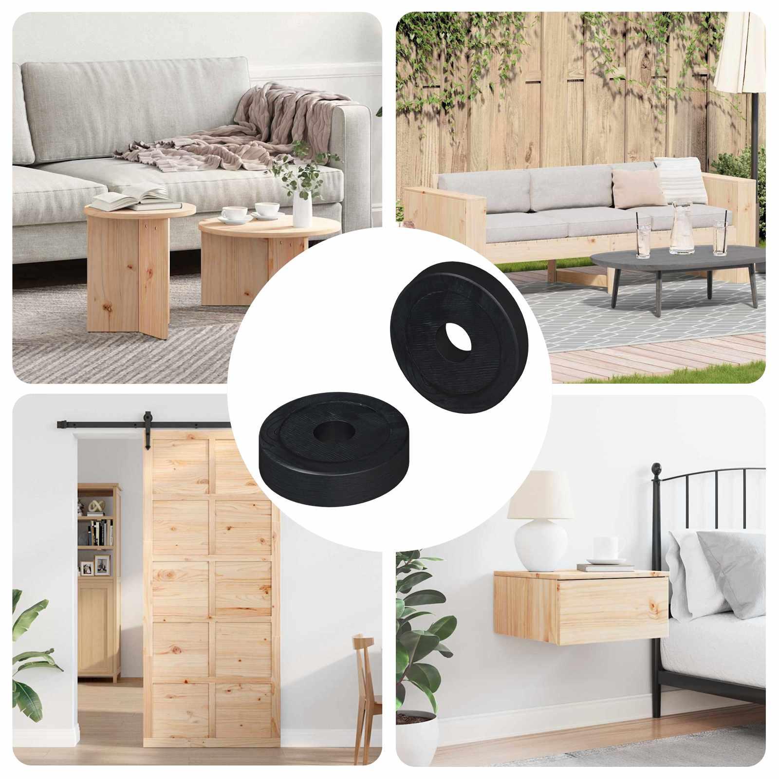 Velegnet til flade skiver 2 stk Sort 15 x 4 x 3 mm