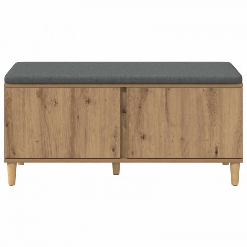 Hallbænk med pude med opbevaring Artisan Egetræ 60 x 38 x 46 cm