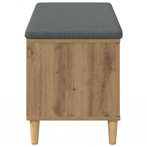Hallbænk med pude med opbevaring Artisan Egetræ 60 x 38 x 46 cm