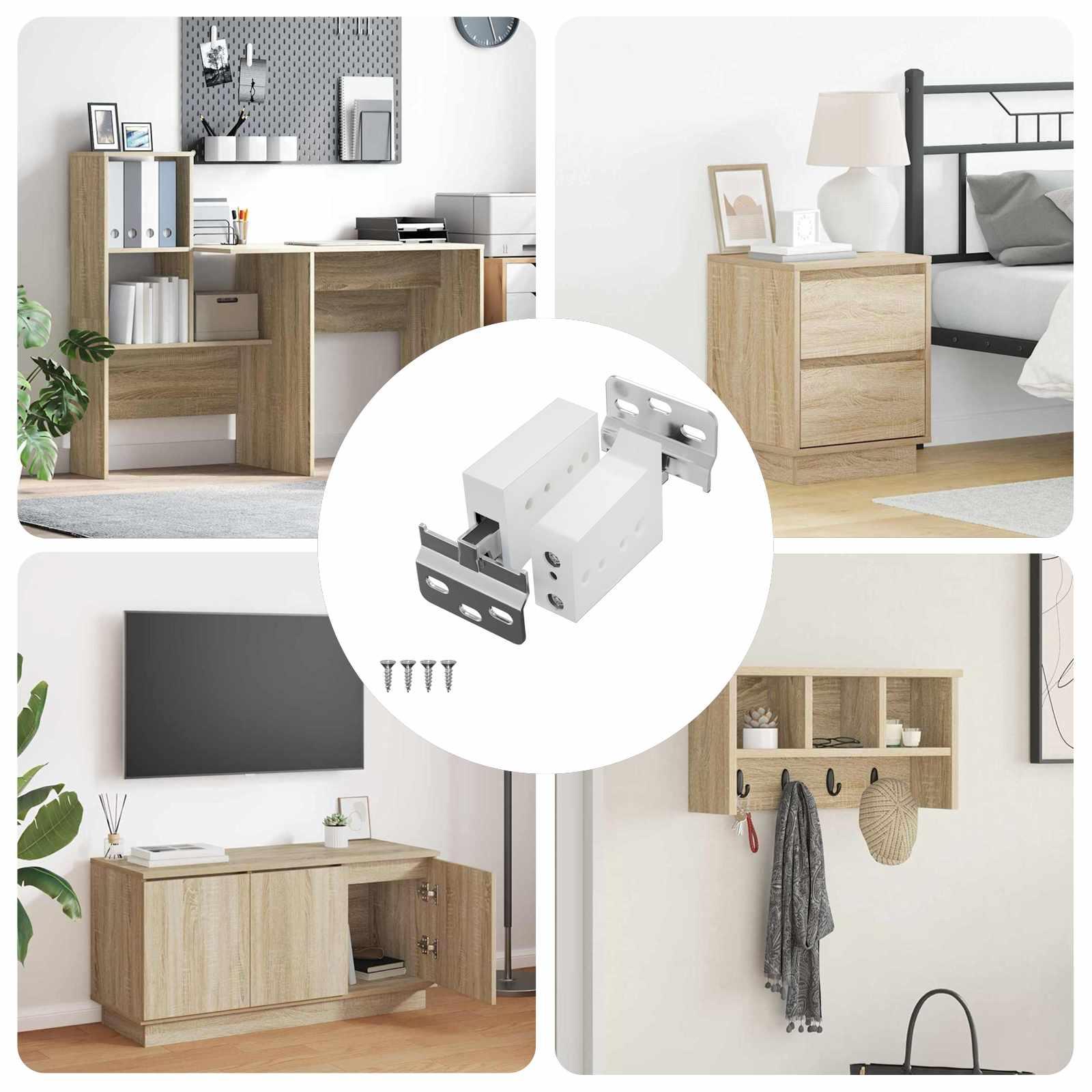 Kabinet hængende beslag 12 stk Hvid 70 x 46 x 19 mm