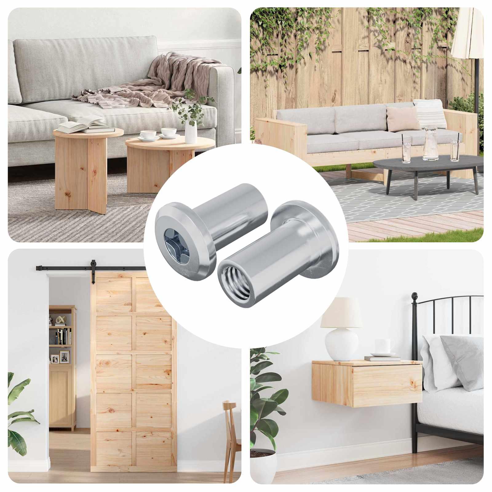 Låse Skive 2 stk Sølv M6 x 15 mm Stål