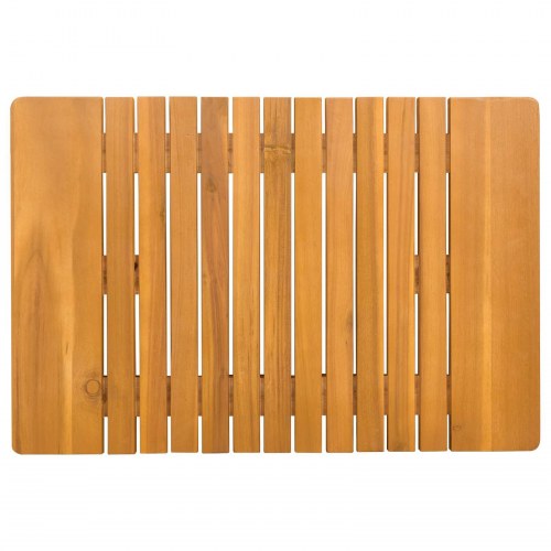 Bademåtte Ensfarvet Brun 59 x 40 cm træ