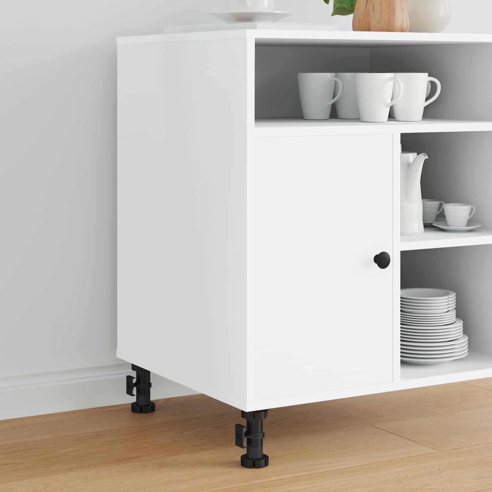 Møbelben Indstillelig 12 stk Sort 46 x 46 x 128 mm PP