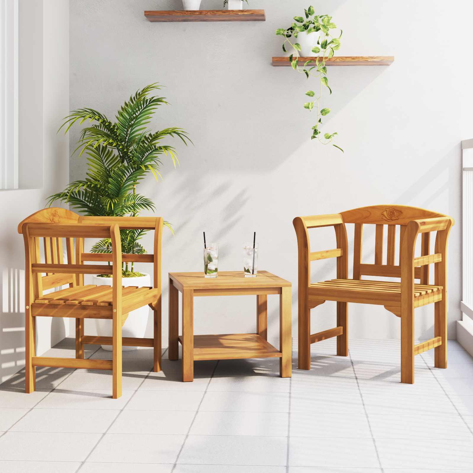 Bænk Naturlig Olie Finish 68,5 x 46 x 82,5 cm Massivt Akacietræ