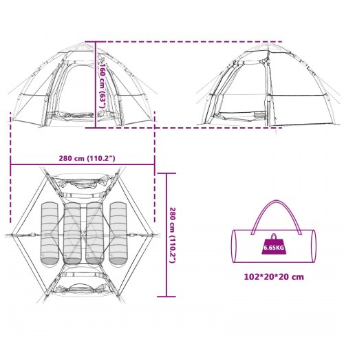 Øjeblikkeligt Telt med opbevaring Grøn 280 x 280 x 160 cm Stål