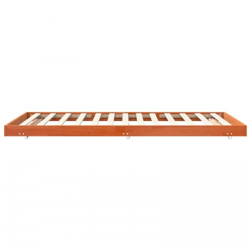Sengestel med hjul - voks brun 70 x 190 cm