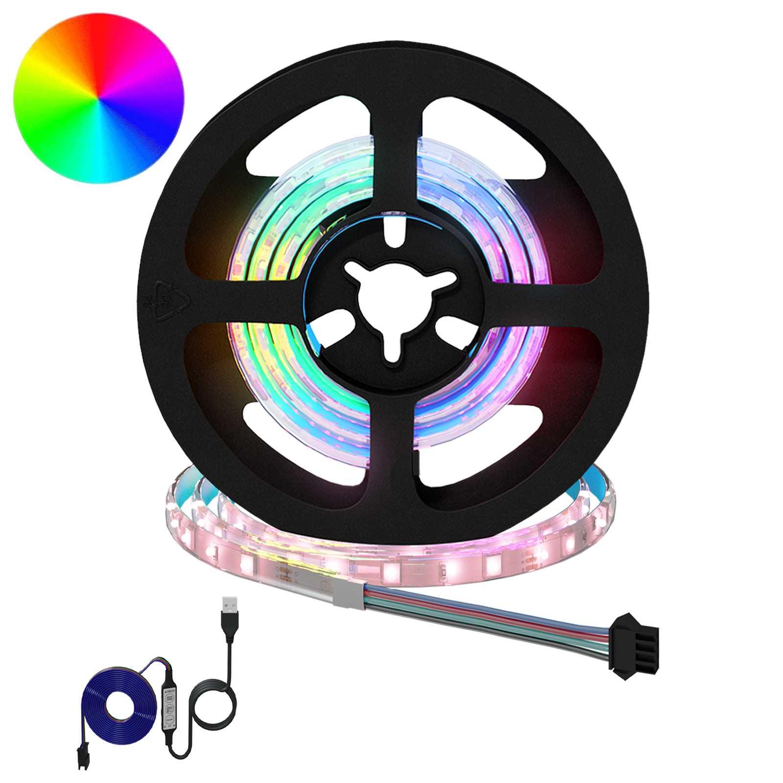 LED Strip 4 stk Sort og Gennemsigtig 55 x 0,8 x 0,3 cm