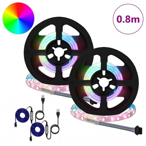 LED Strip 4 stk Sort og Gennemsigtig 40 x 0,8 x 0,3 cm