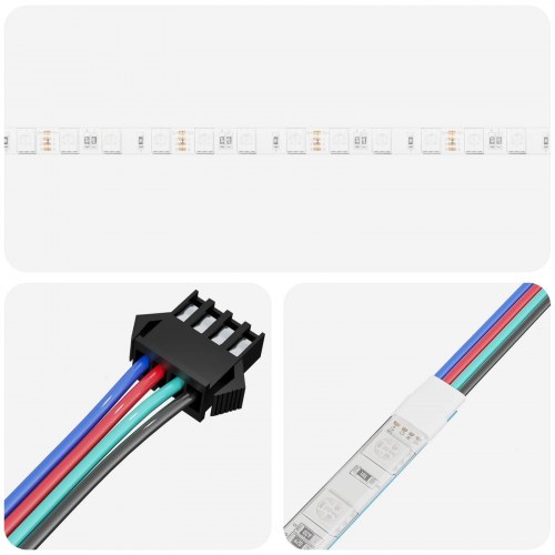 LED Strip 4 stk Sort og Gennemsigtig 40 x 0,8 x 0,3 cm
