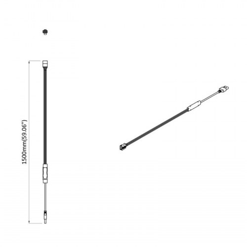 LED Strip 4 stk Sort og Gennemsigtig 40 x 0,8 x 0,3 cm