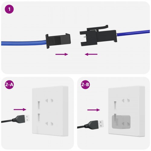 LED Strip 4 stk Sort og Gennemsigtig 40 x 0,8 x 0,3 cm