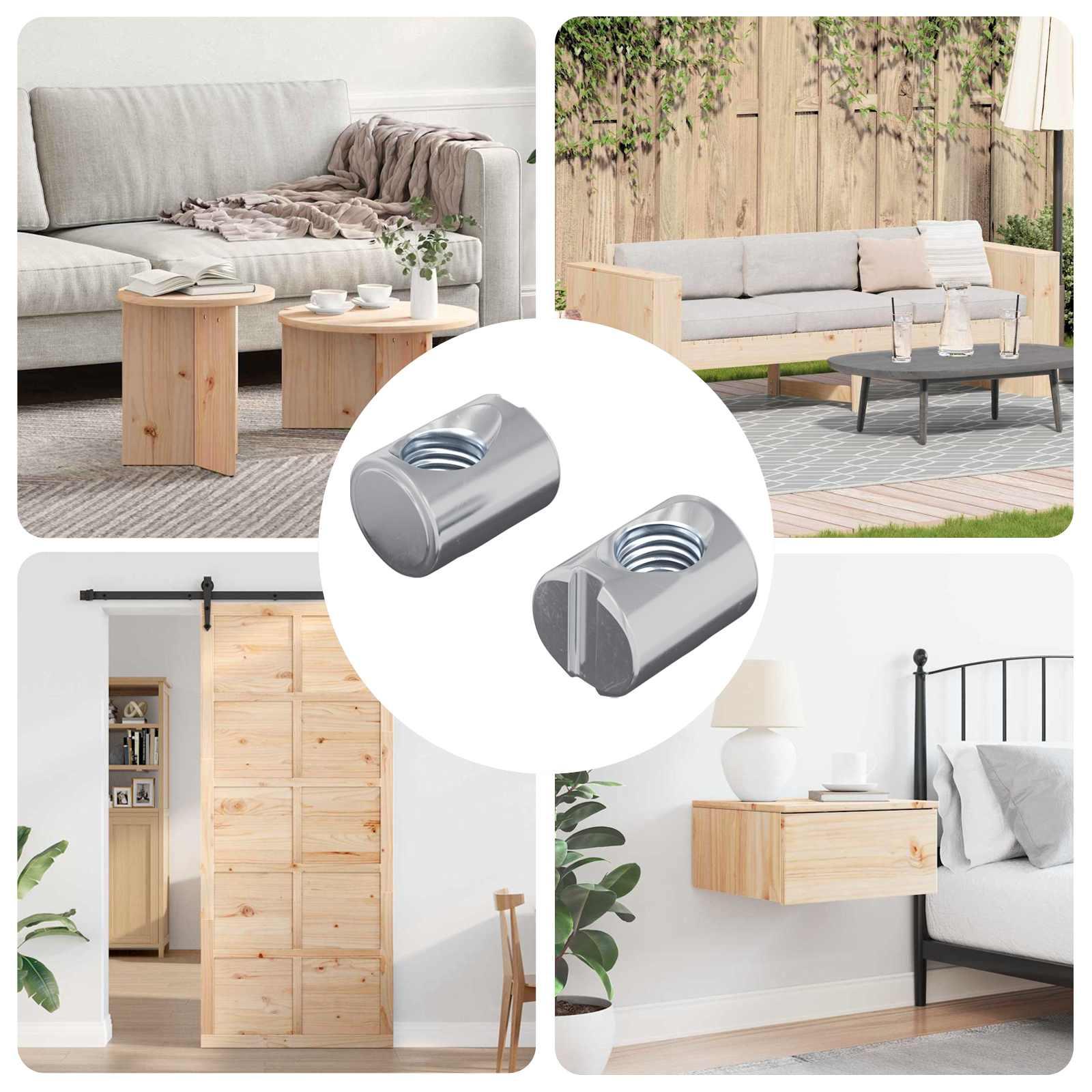 Møbel tønde møtrik 2 stk Zinkbelagt M6 x 13 mm Jern