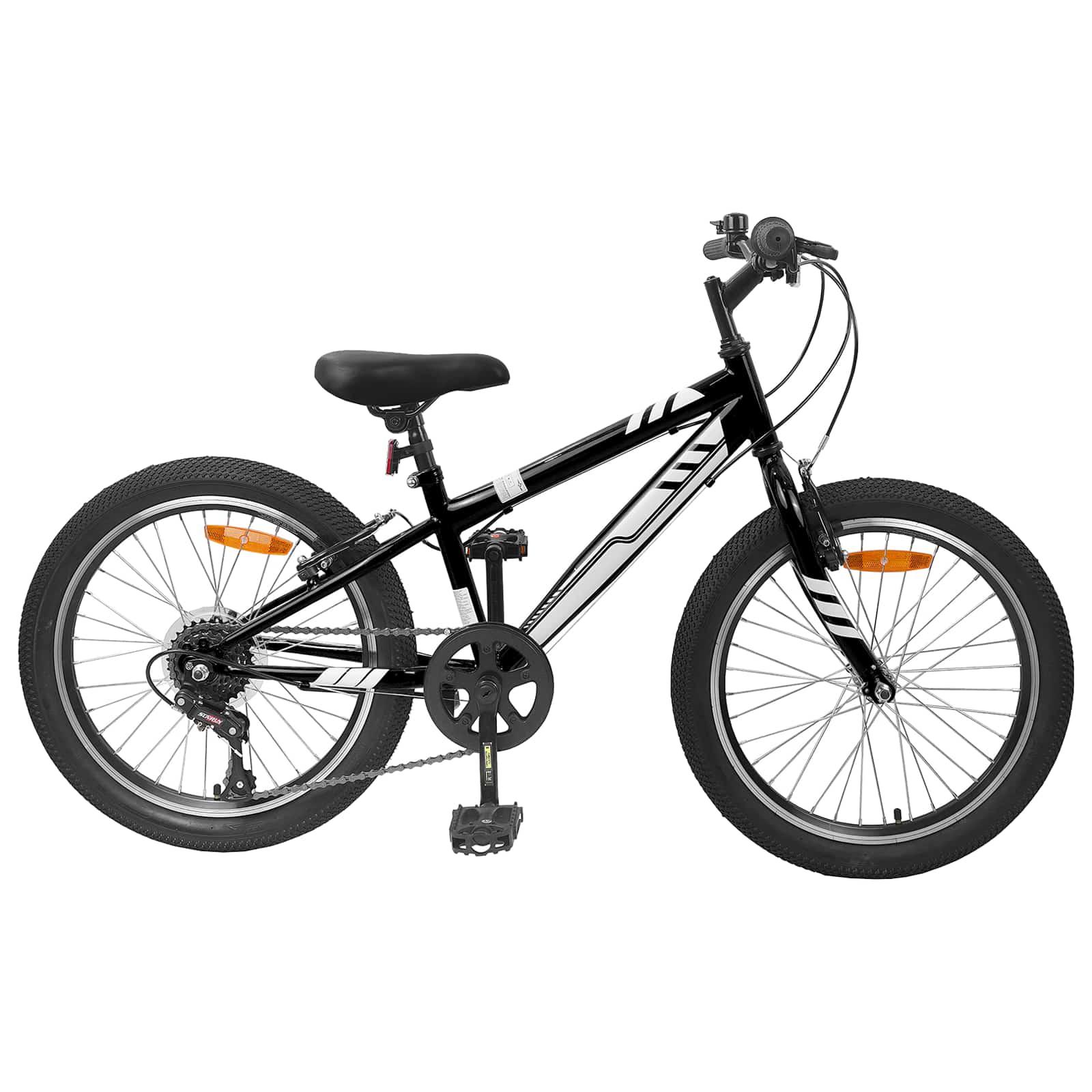 Mountainbike 24 tommer 6-Speed til 8-12 år gamle Sort