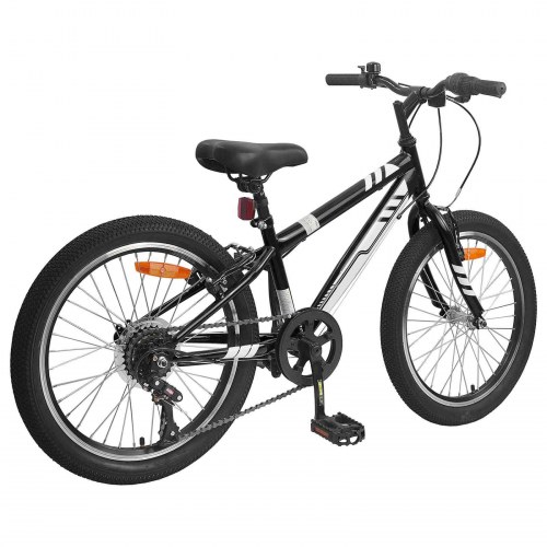 Mountainbike 24 tommer 6-Speed til 8-12 år gamle Sort