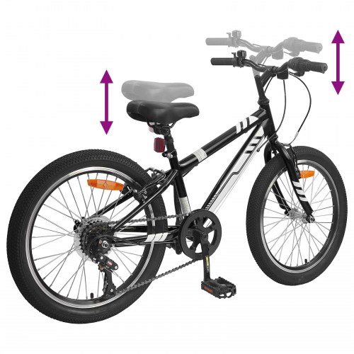 Mountainbike 24 tommer 6-Speed til 8-12 år gamle Sort
