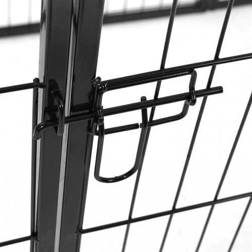 8-panel hundeløbegård i kraftigt metal, 77 × 100 cm – sort (PPK81H)