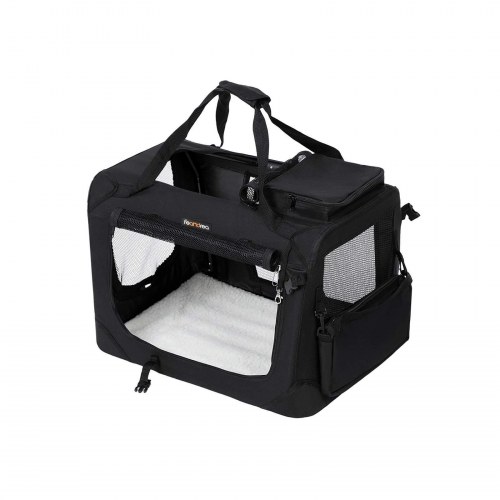 Foldbart transportbur til hund – stof, 102 × 69 × 69 cm, sort