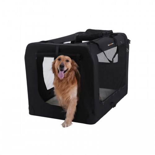Foldbart transportbur til hund – stof, 102 × 69 × 69 cm, sort