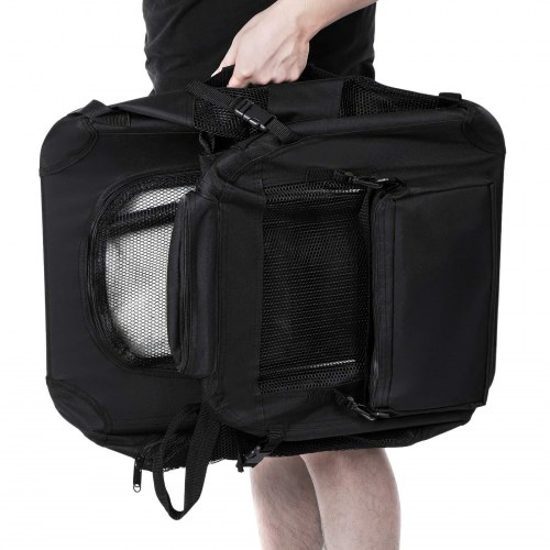 Foldbart transportbur til hund – stof, 102 × 69 × 69 cm, sort