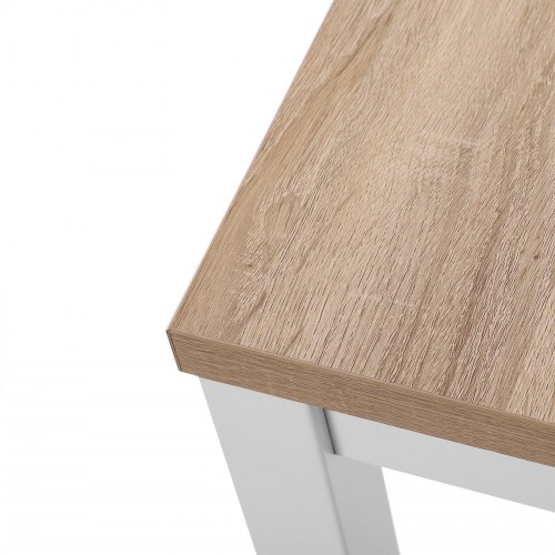 Skrivebord 120 × 60 cm – stabilt computerbord med hvidt stel og trælook, justerbare fødder