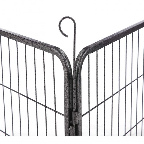 Hvalpegård / hundeløbegård i metal – grå, 122 × 70 × 80 cm (PPK04GY)