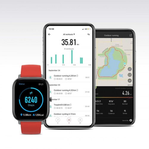 Amazfit GTS - smartwatch 42 mm, 1,65" AMOLED - Orange