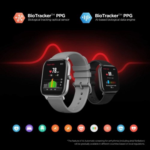 Amazfit GTS - smartwatch 42 mm, 1,65" AMOLED - Orange