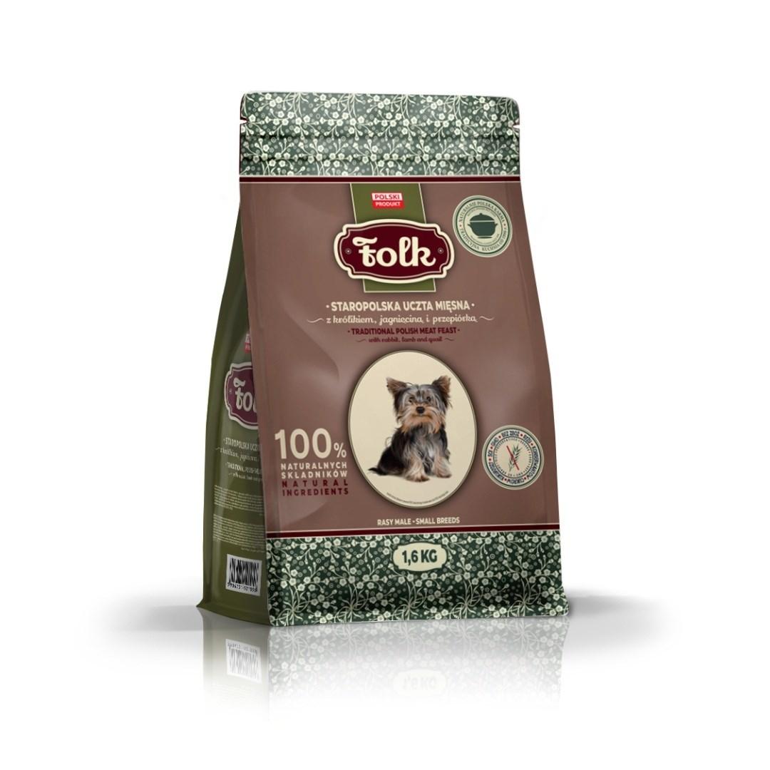 Folk Small Breeds tørfoder – Traditionel polsk kødmenu med kanin, lam og vagtel, 1,6 kg