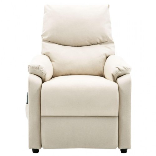 Eldrevet massagestol stof cremefarvet