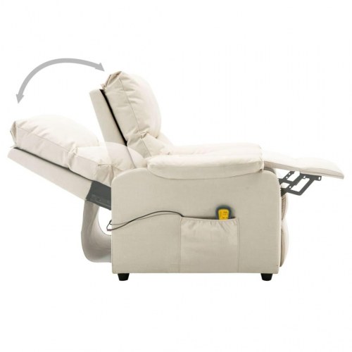 Eldrevet massagestol stof cremefarvet