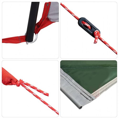 Camping telt med tag med opbevaring Grøn 330 x 250 x 245 cm