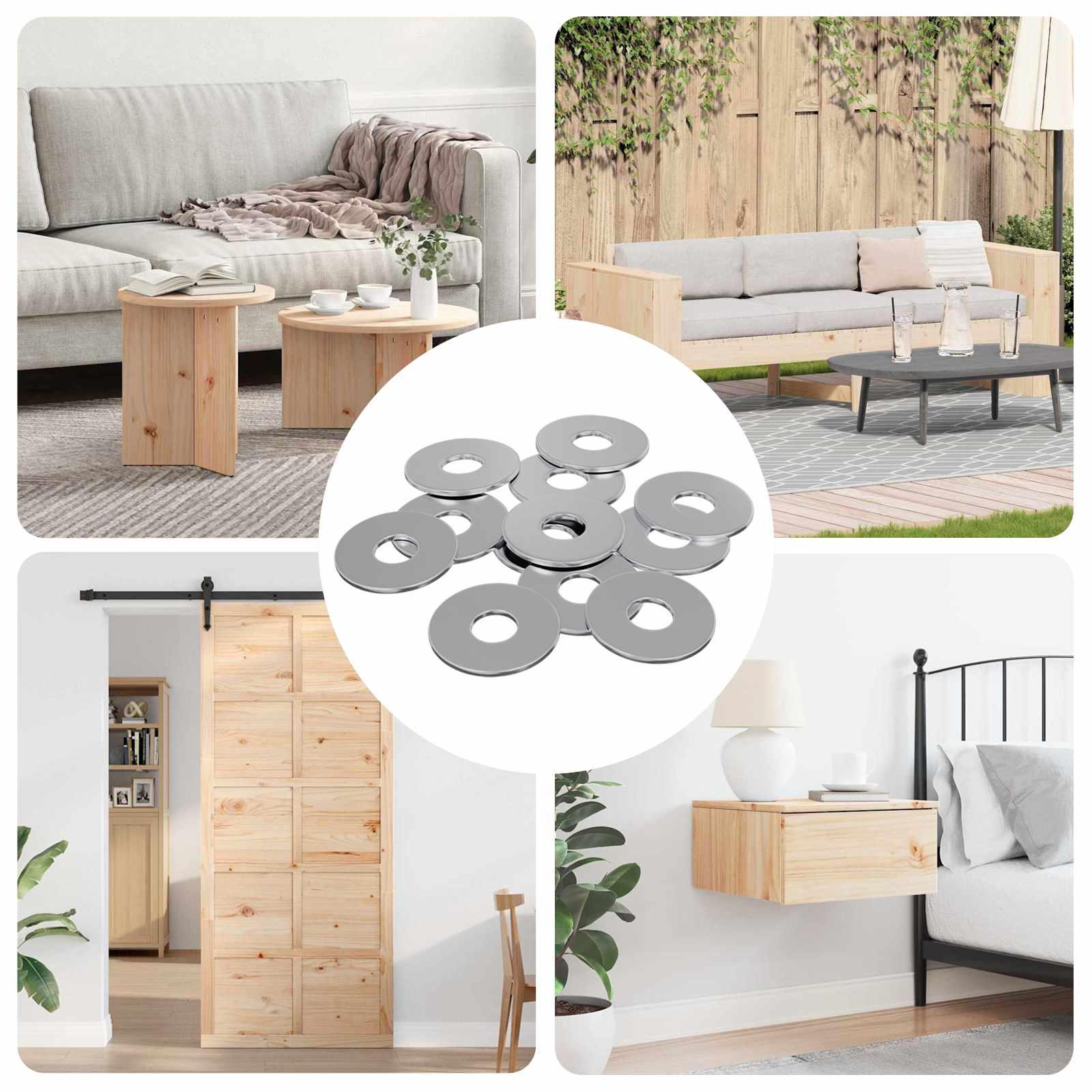 Velegnet til flade skiver 12 stk Sølv M6 x 18 mm Jern