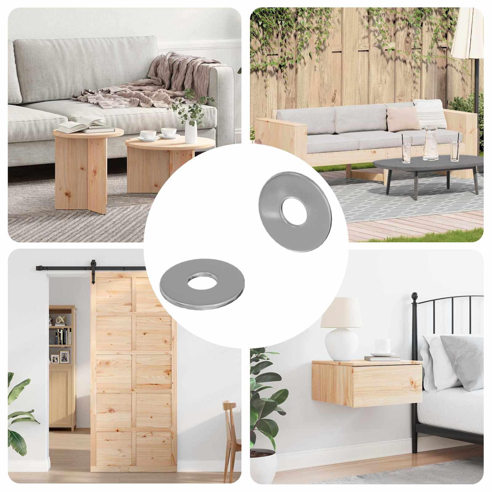 Velegnet til flade skiver 2 stk Sølv M6 x 18 mm Jern