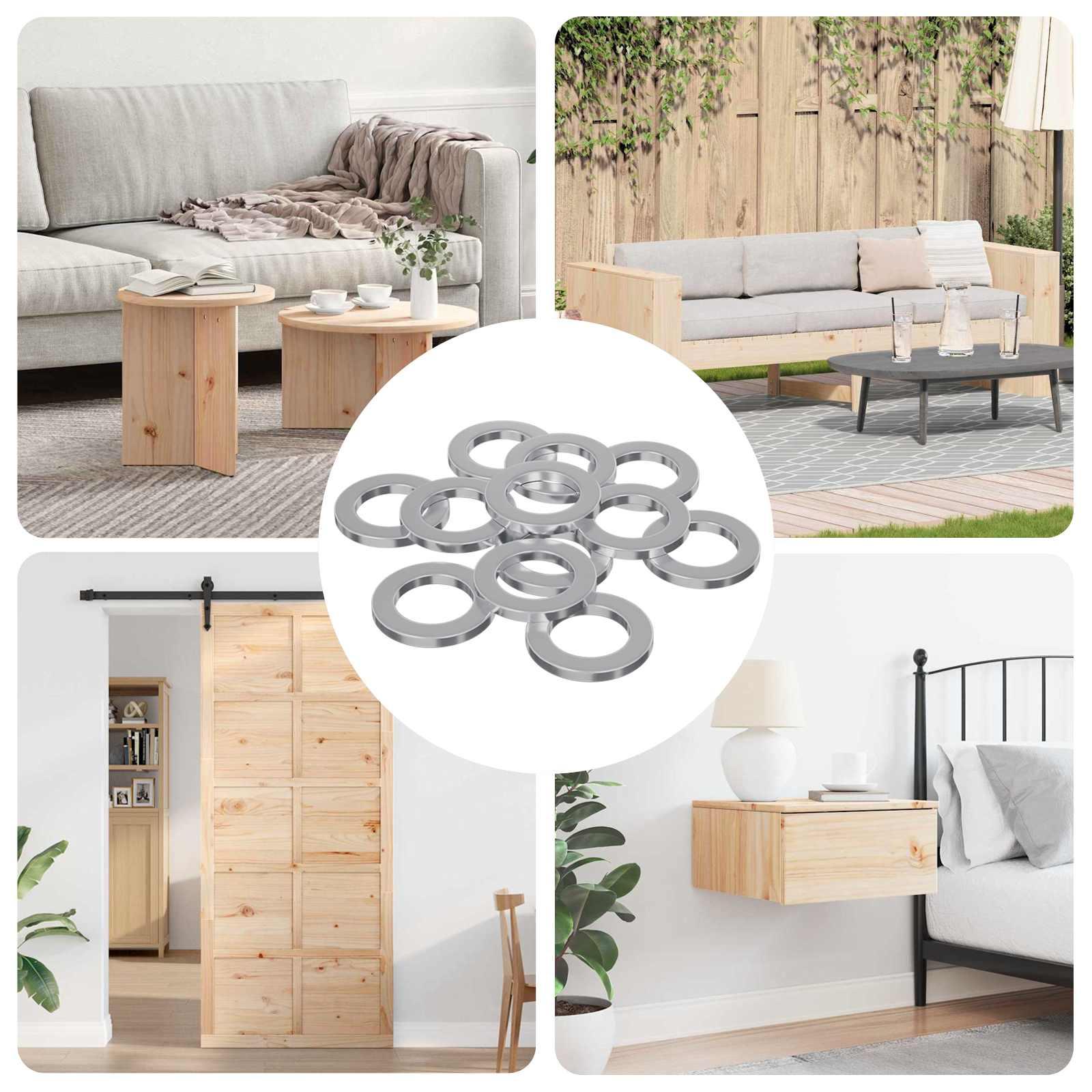 Velegnet til flade skiver 12 stk Sølv M7 x 12 mm Jern