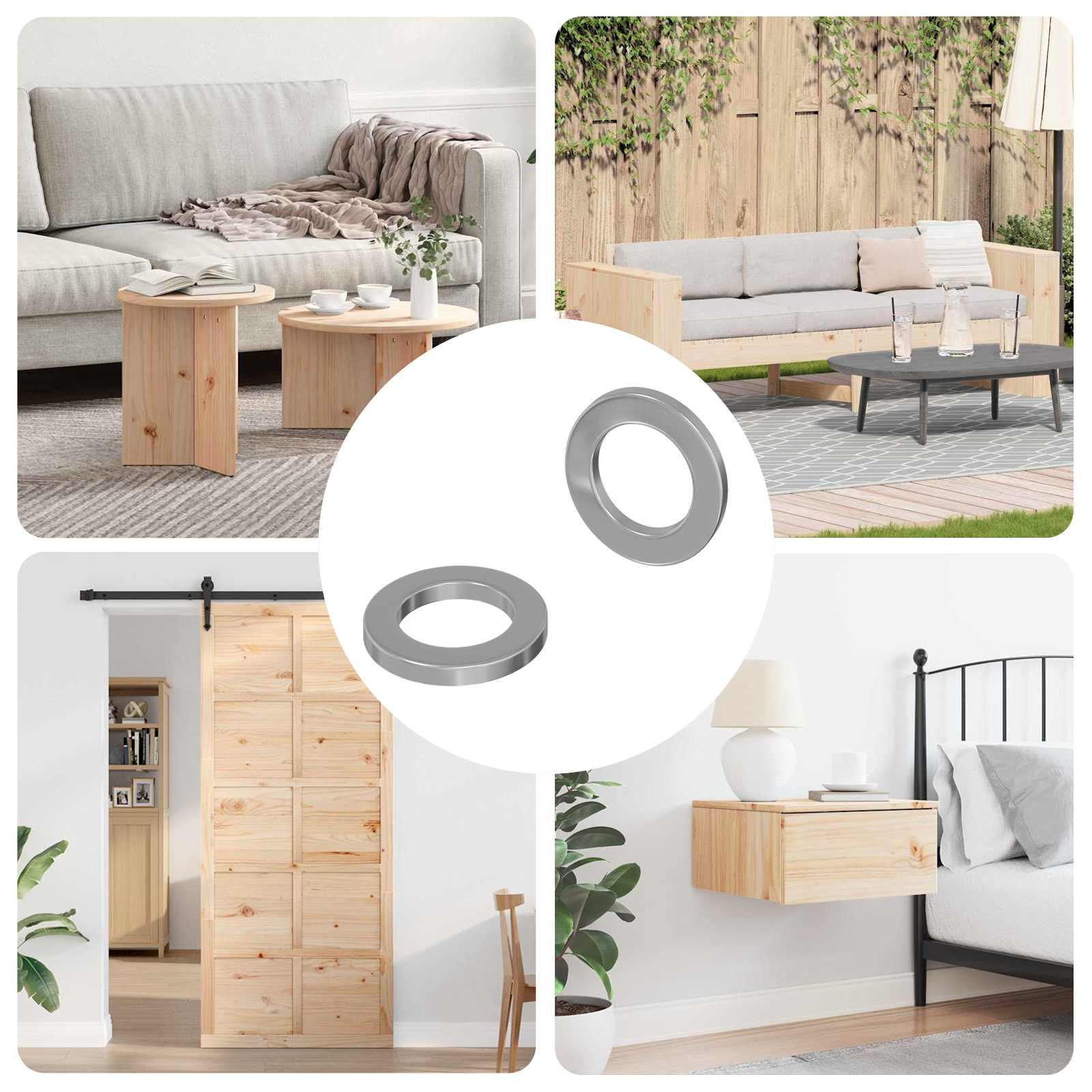 Velegnet til flade skiver 2 stk Sølv M7 x 12 mm Stål