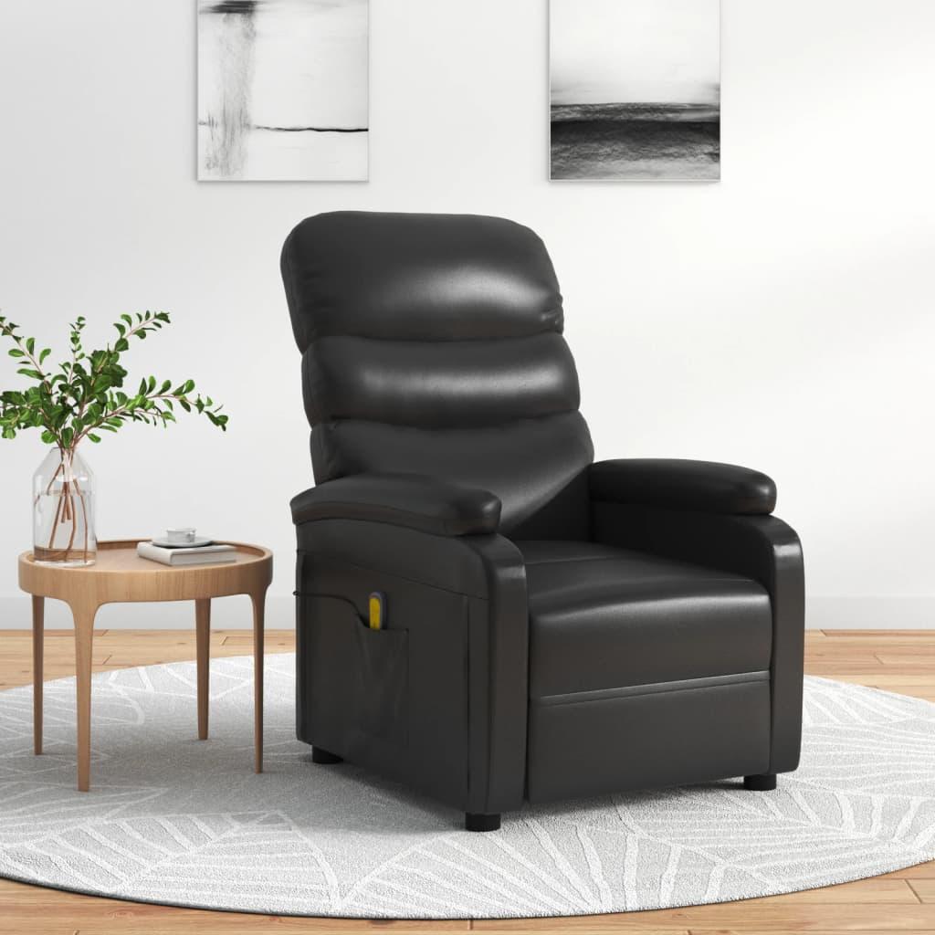 Massagestol kunstlæder sort