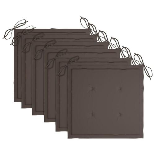 Foldbare havestole 6 stk. med hynder massivt akacietræ