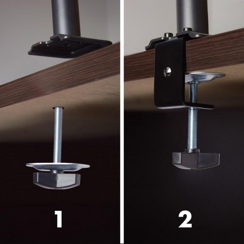 Maclean MC-136 dobbelt skærmholder med gasfjeder 17–32" – sort