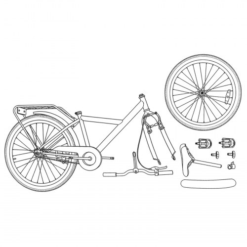 Børnecykel 24 tommer til 8-12 år Sort