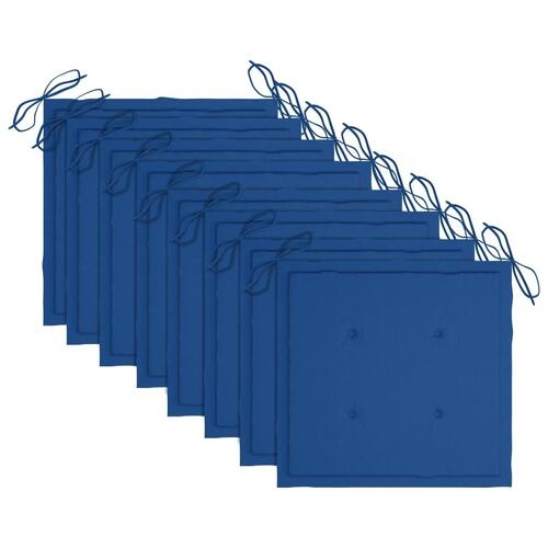 Foldbare havestole 8 stk. med hynder massivt akacietræ
