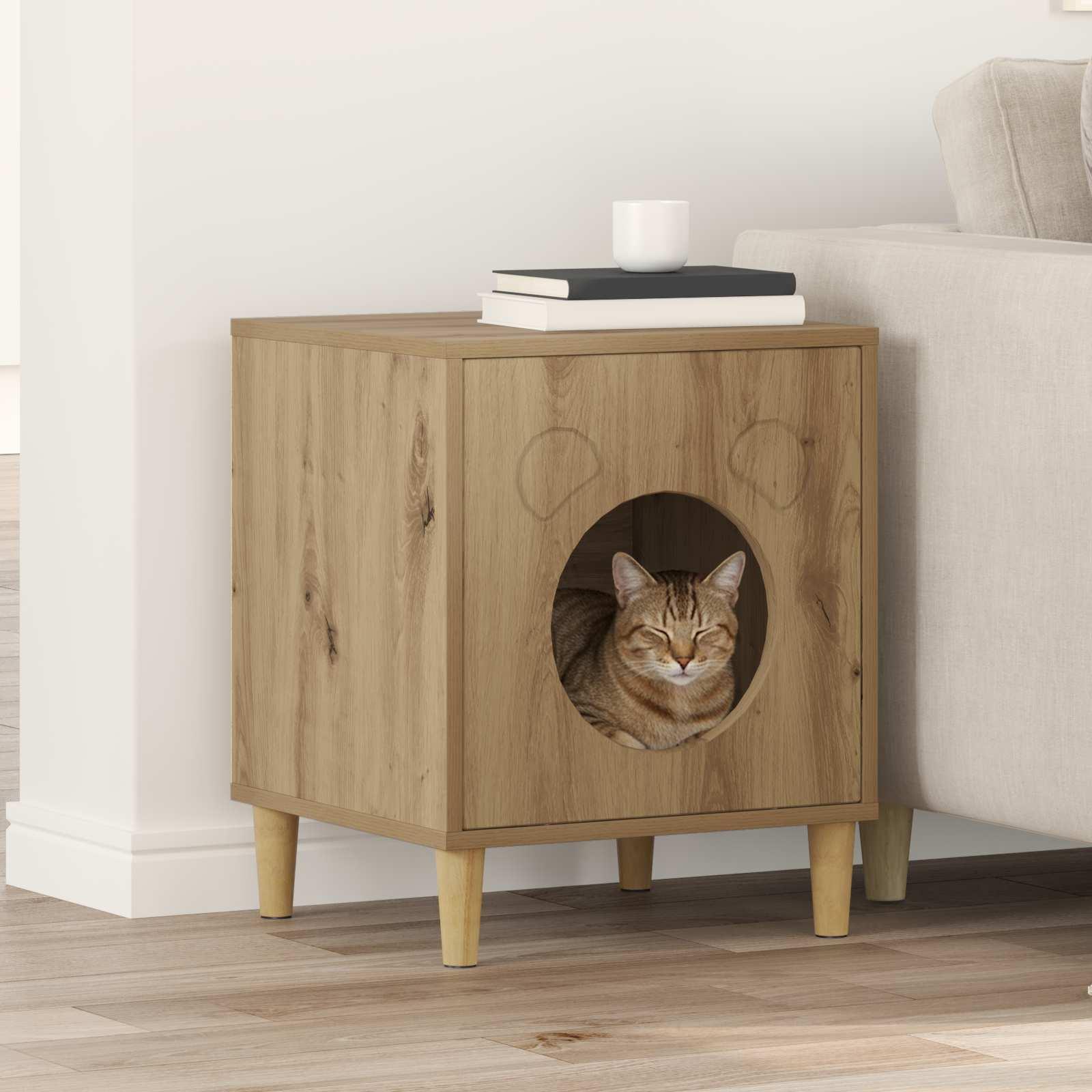 Kat Hus Artisan eg 42,5 x 40 x 53 cm Konstrueret træ