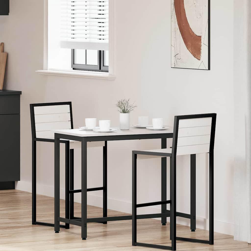 Bord Hvid 100 x 50 x 77 cm Ingeniørtræ og stål