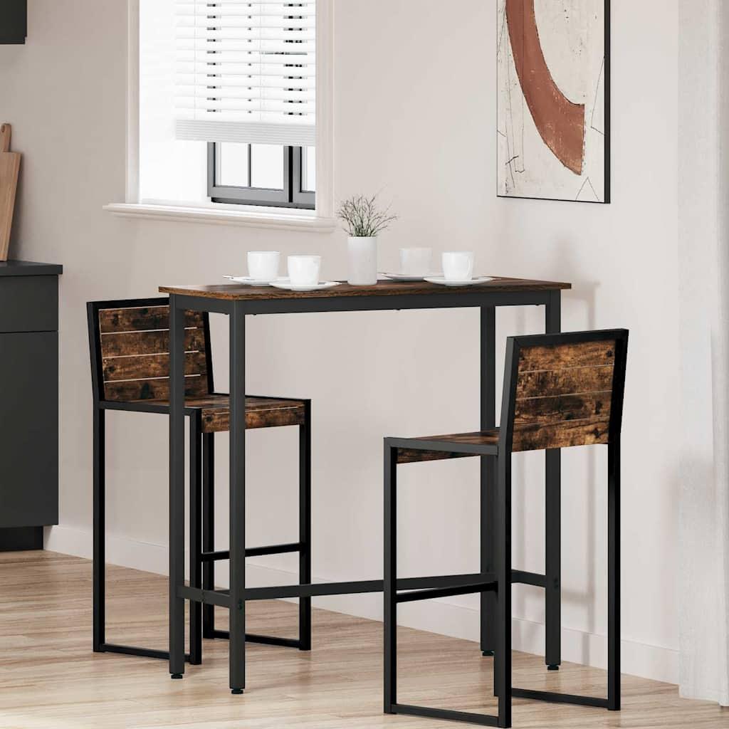 bord Røget eg 100 x 40 x 100,5 cm Ingeniørtræ og stål