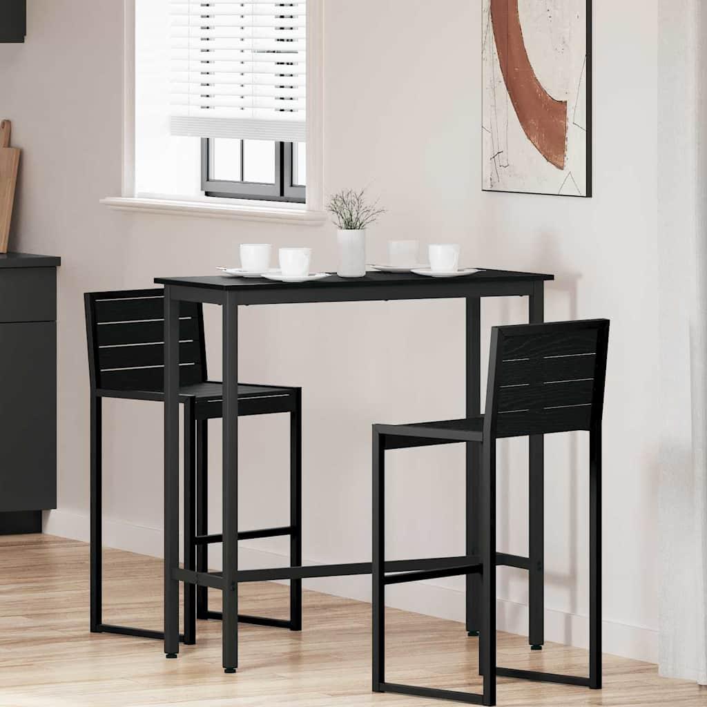 bord Sort eg 100 x 40 x 100,5 cm Ingeniørtræ og stål